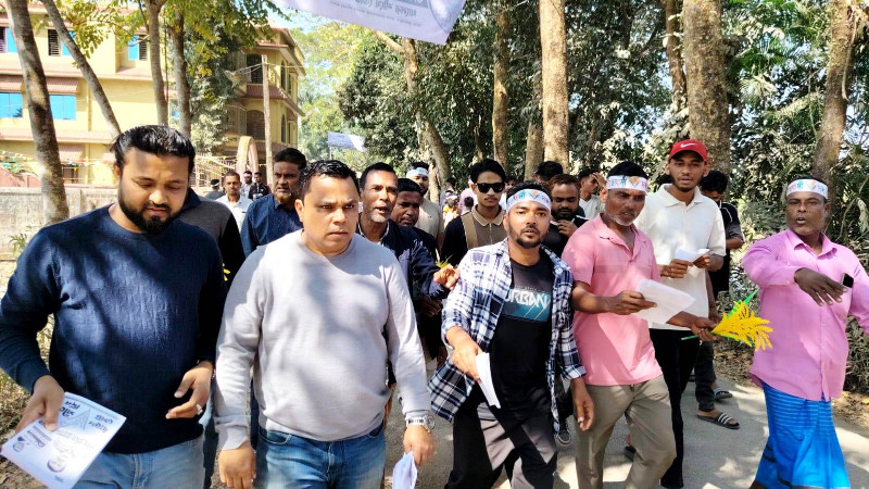 ছাত‌কে দোলারবাজার ইউনিয়নে লিফলেট বিতরণ ও ধানের শীষের প‌ক্ষে ভোট প্রাথনা