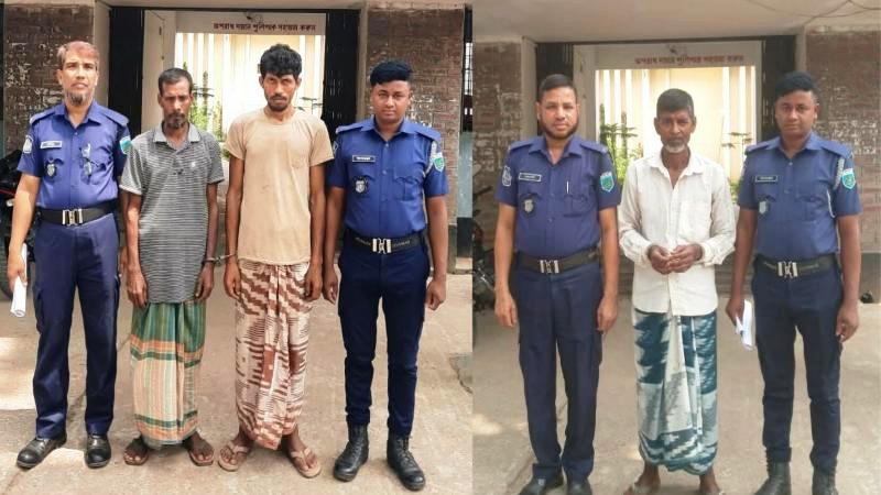 তানোরে পুলিশের বিশেষ অভিযানে সাজাপ্রাপ্ত তিন আসামী গ্রেফতার