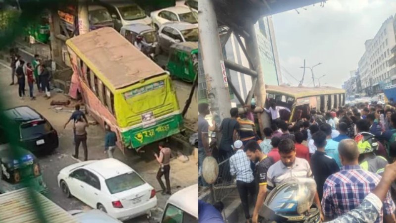 রাজধানীর বনানীতে বাস চাপায় ২ জন নিহত
