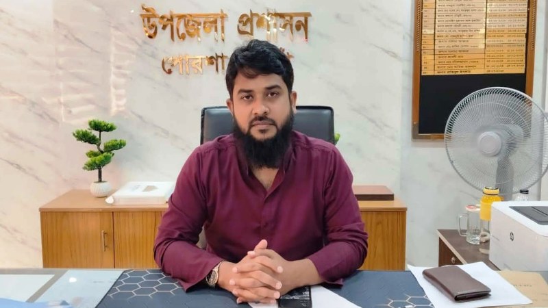 পোরশায় উপজেলা নির্বাহী অফিসারের সাথে প্রেসক্লাবের মতবিনিময়