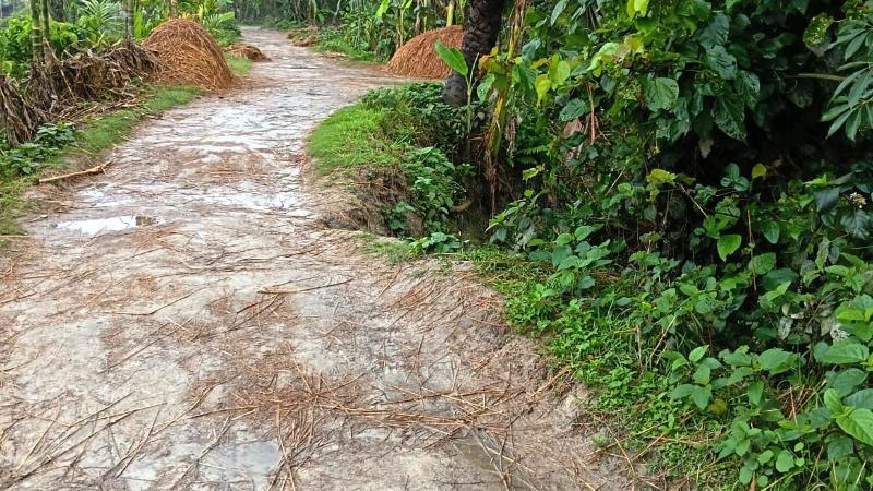 দামোদুরপুর মুন্সিপাড়ায় রাস্তা ভেঙ্গেপুকুরে দুর্ঘটনার সম্ভাবনা:যানবাহন চলাচলে ঝুঁকি