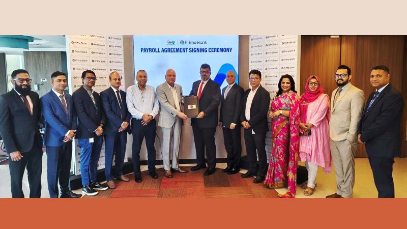 প্রাইম ব্যাংক ও অগ্নি সিস্টেমস -এর মধ্যে পে-রোল ব্যাংকিং চুক্তি স্বাক্ষর