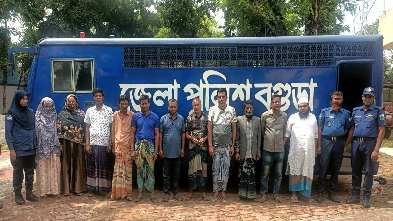 নন্দীগ্রামে ওয়ারেন্টমূলে সাজাপ্রাপ্ত আসামীসহ গ্রেফতার ১১