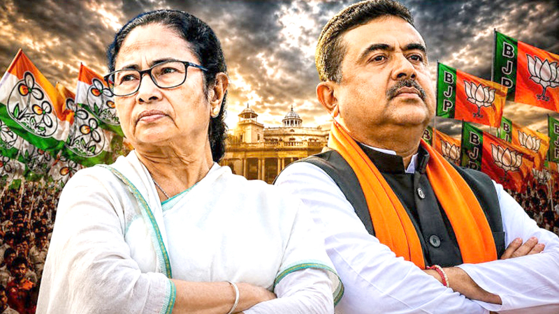 পশ্চিমবঙ্গে পালাবদলের ইঙ্গিত, এগিয়ে বিজেপি