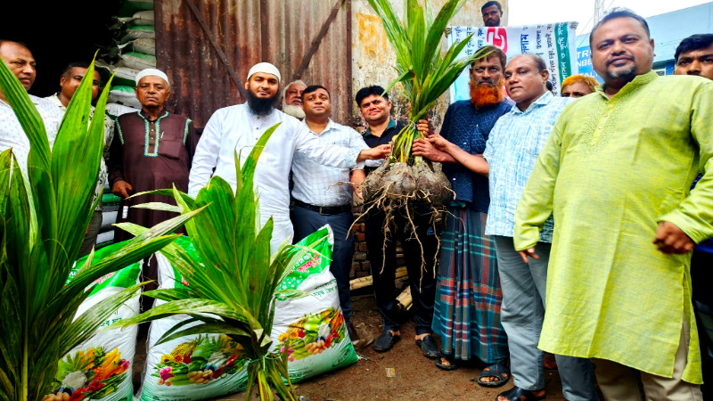 আমতলীতে সাড়ে ৬ হাজার গাছের চারা ও ৩০ হাজার কেজি সার বিতরন