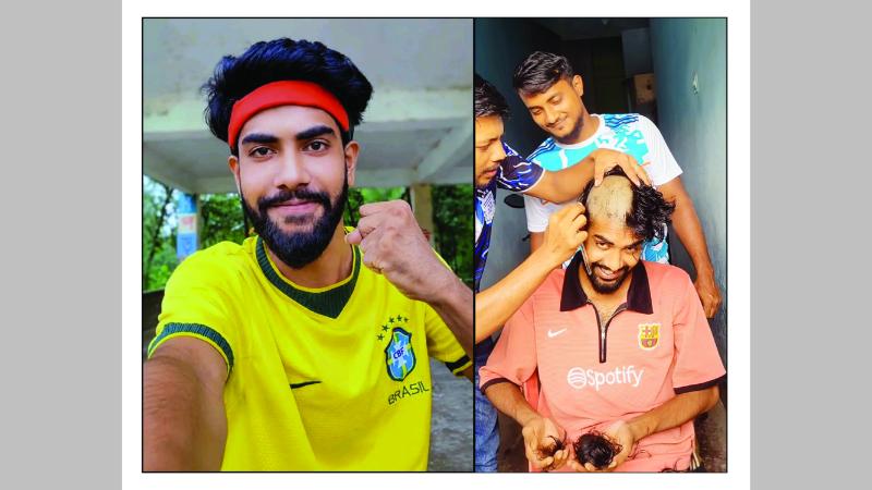 আর্জেন্টিনার জয়ে বাজি হেরে ভোলায় মাথা ন্যাড়া করলেন ব্রাজিল সমর্থক