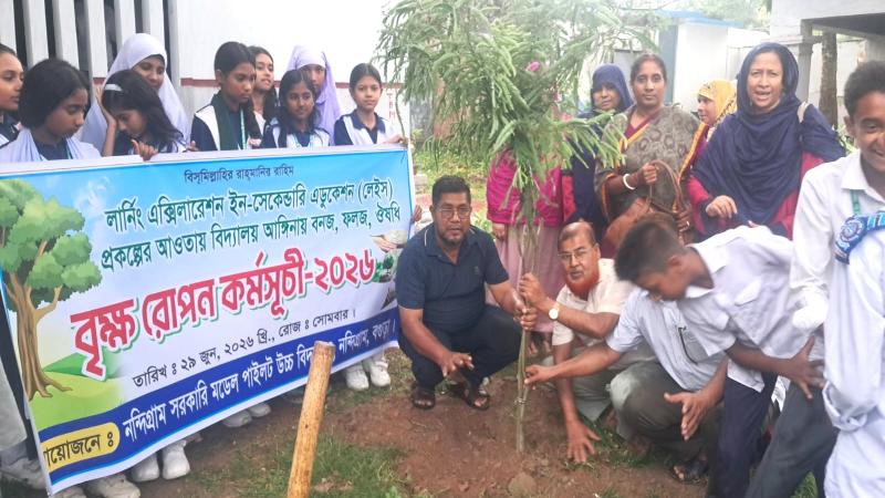 নন্দীগ্রামে বিভিন্ন শিক্ষা প্রতিষ্ঠানে বৃক্ষরোপণ কর্মসূচি পালিত