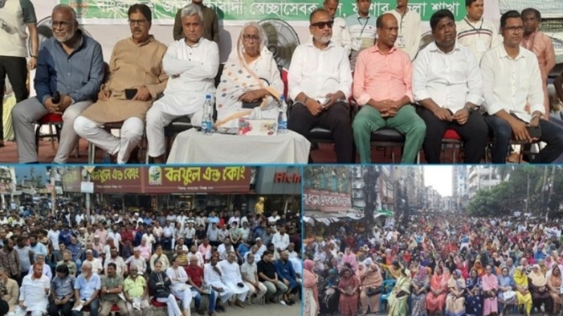 যশোরে স্বেচ্ছাসেবক দলের গণসমাবেশ চলছে, বৈরী আবহাওয়া উপেক্ষা করে নেতাকর্মীদের ঢল