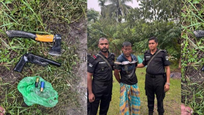নড়াইলের সিলিমপুর থেকে ওয়ান শুটার গান ও গুলিসহ একজন কে গ্রেপ্তার
