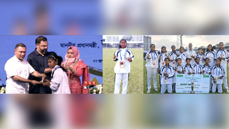 জাতীয় মঞ্চে নন্দীগ্রামের সুমি, প্রধানমন্ত্রীর হাত থেকে গ্রহণ করলেন ক্রেস্ট-মেডেল