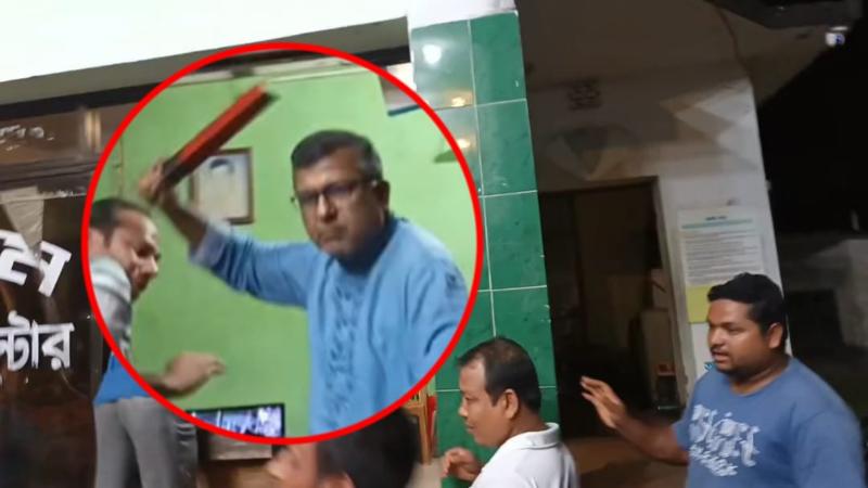 পাম্প মালিকের রডের আঘাতে গ্রাহক আহত
